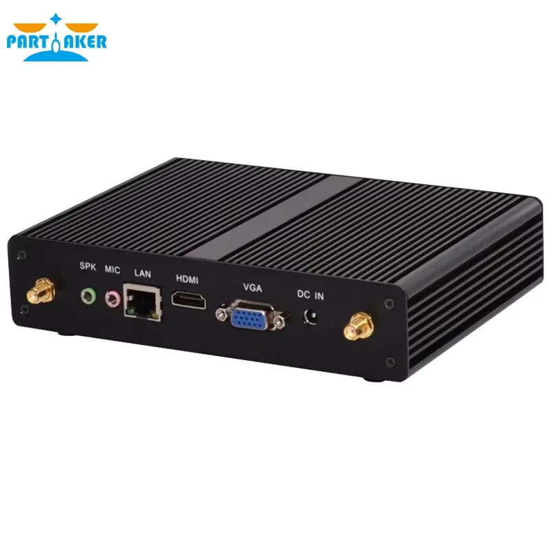 Partaker 팬리스 미니 PC, VGA HD 듀얼 디스플레이, DDR3 DDR4 RAM, 와이파이, 사무실 소형 컴퓨터, HPTC, 2955U, 4205U, 5205U