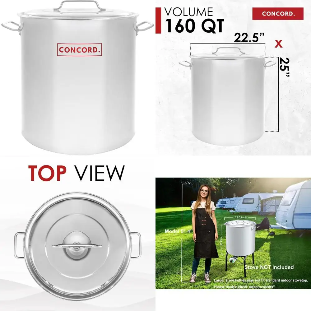 

Посуда из нержавеющей стали емкостью 160 литров, кухонное оборудование большой емкости для коммерческого использования