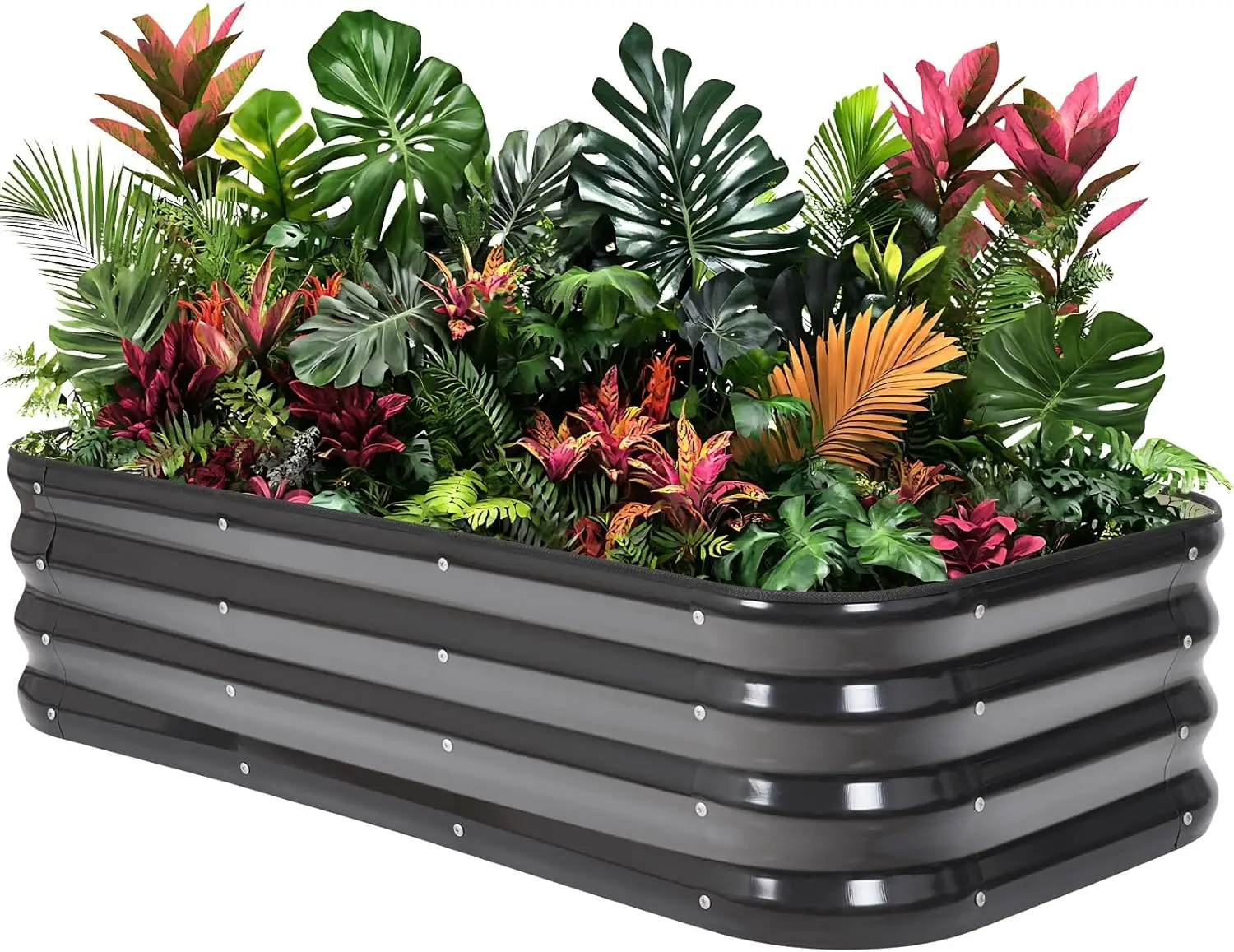 

Raised Garden Bed -4X2X1 Galvanized Planter Box for Outdoor Gardening,3 in 1 Modular Raised Bed Kit with Protective Tape, Gloves