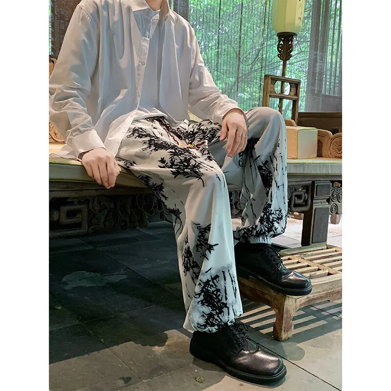 Men's Tie-Dye Jogger Pants Loose Fit Elastic Waist Drawstring Casual Breathable Comfortable Streetwear Hip Hop 5XL