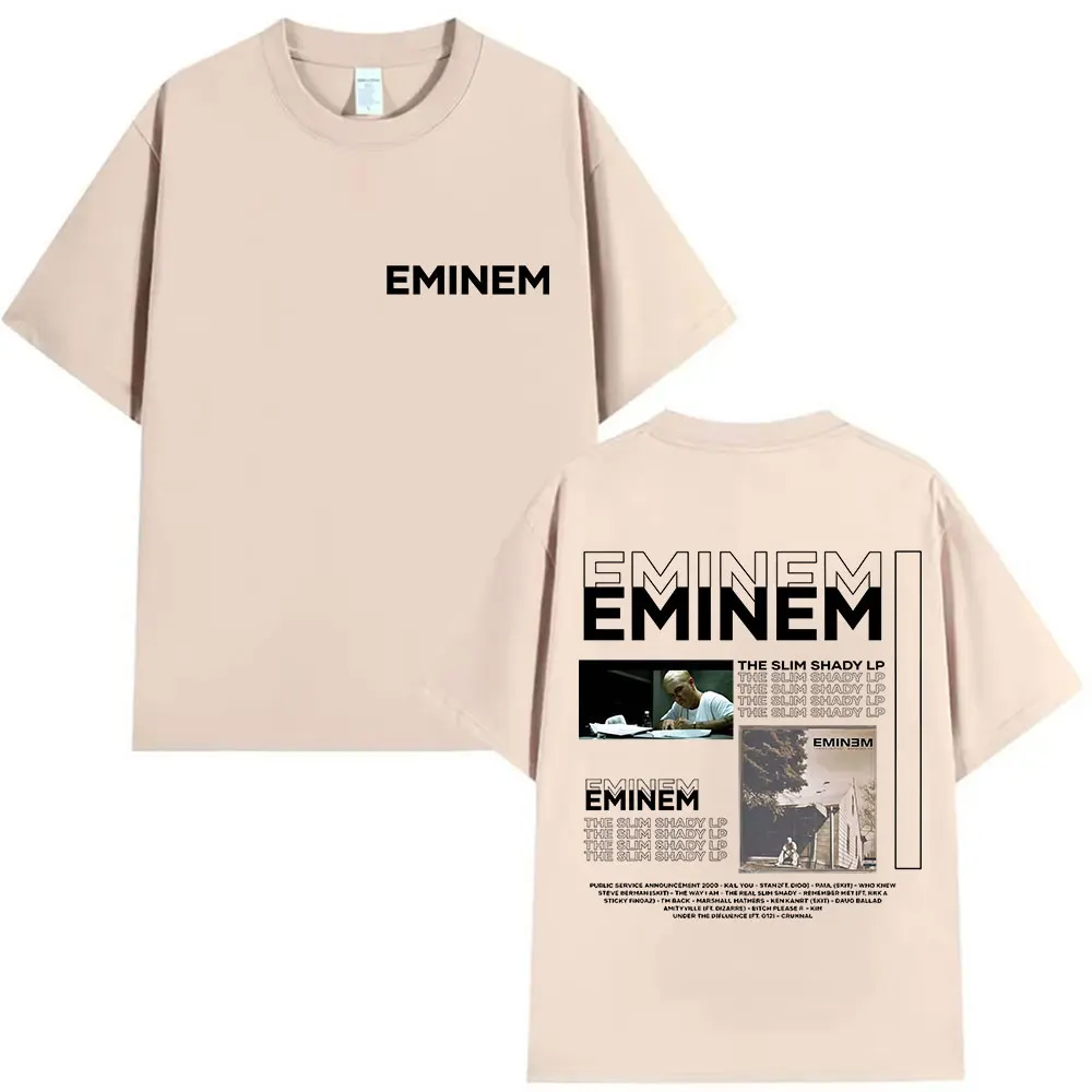 مغني الراب ايمينيم سليم شادي Lp جولة 2025 الجرافيك تي شيرت الرجال الهيب هوب القوطية تي شيرتات قصيرة الاكمام 100% القطن تيز الشارع الشهير #5