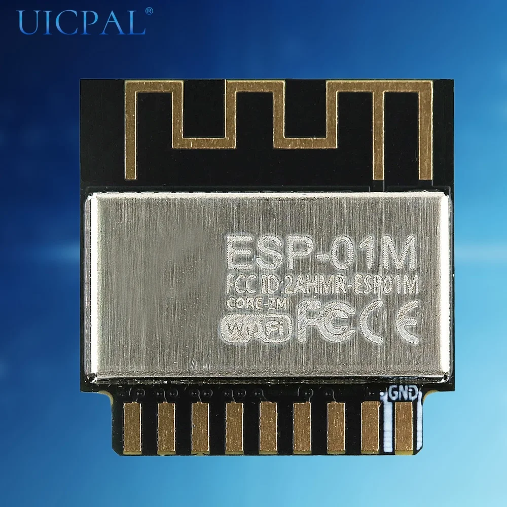 ESP-01M ESP8285 WiFi Module 2.4GHz 1MB Flash 18Pin Serial to WiFi Transparent Transmission AT Command 3.3V for IoT