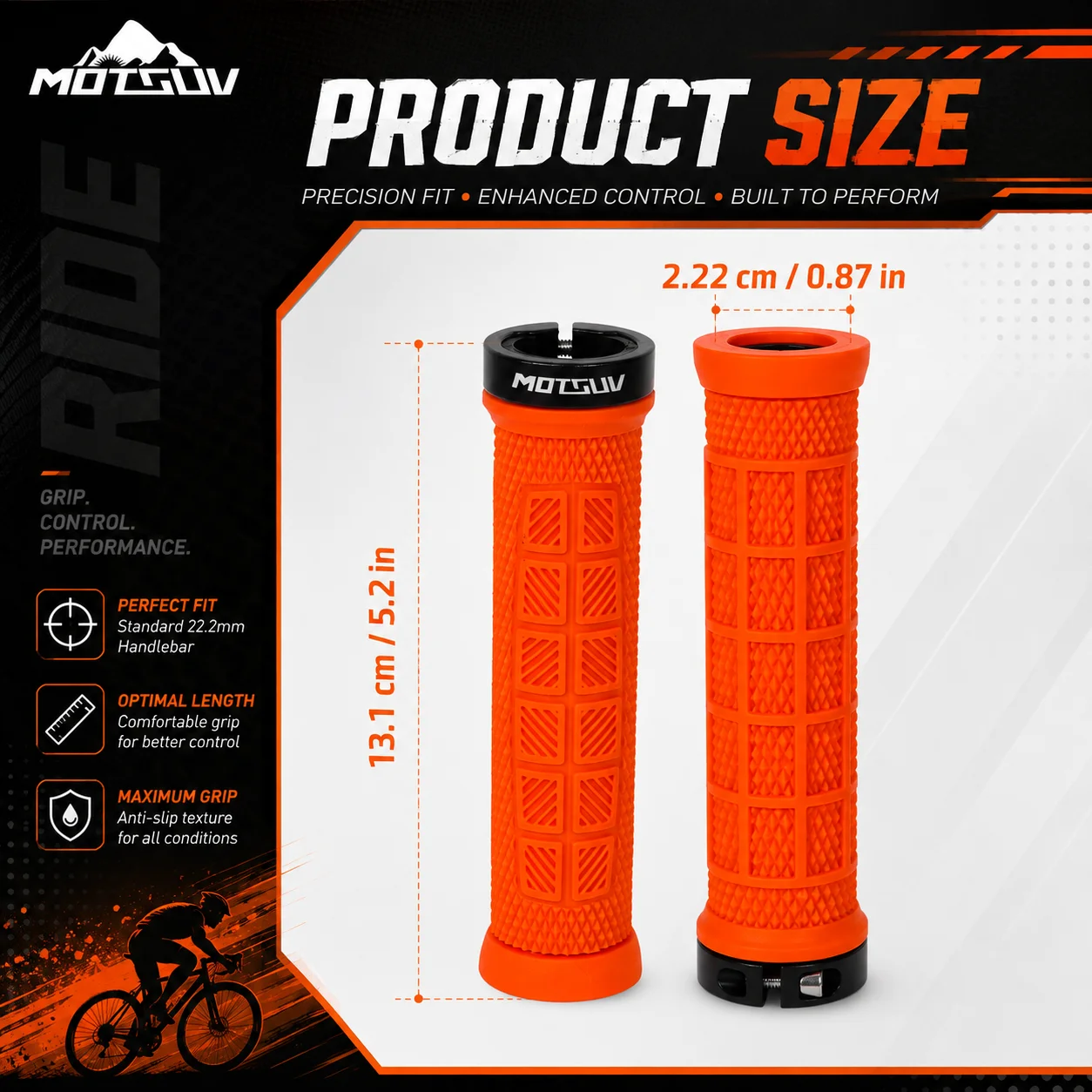 MOTSUV bicycle mesh guard for mountain bike, aluminum alloy lock ring handlebar, bicycle anti-slip shock-absorbing handlebar cov