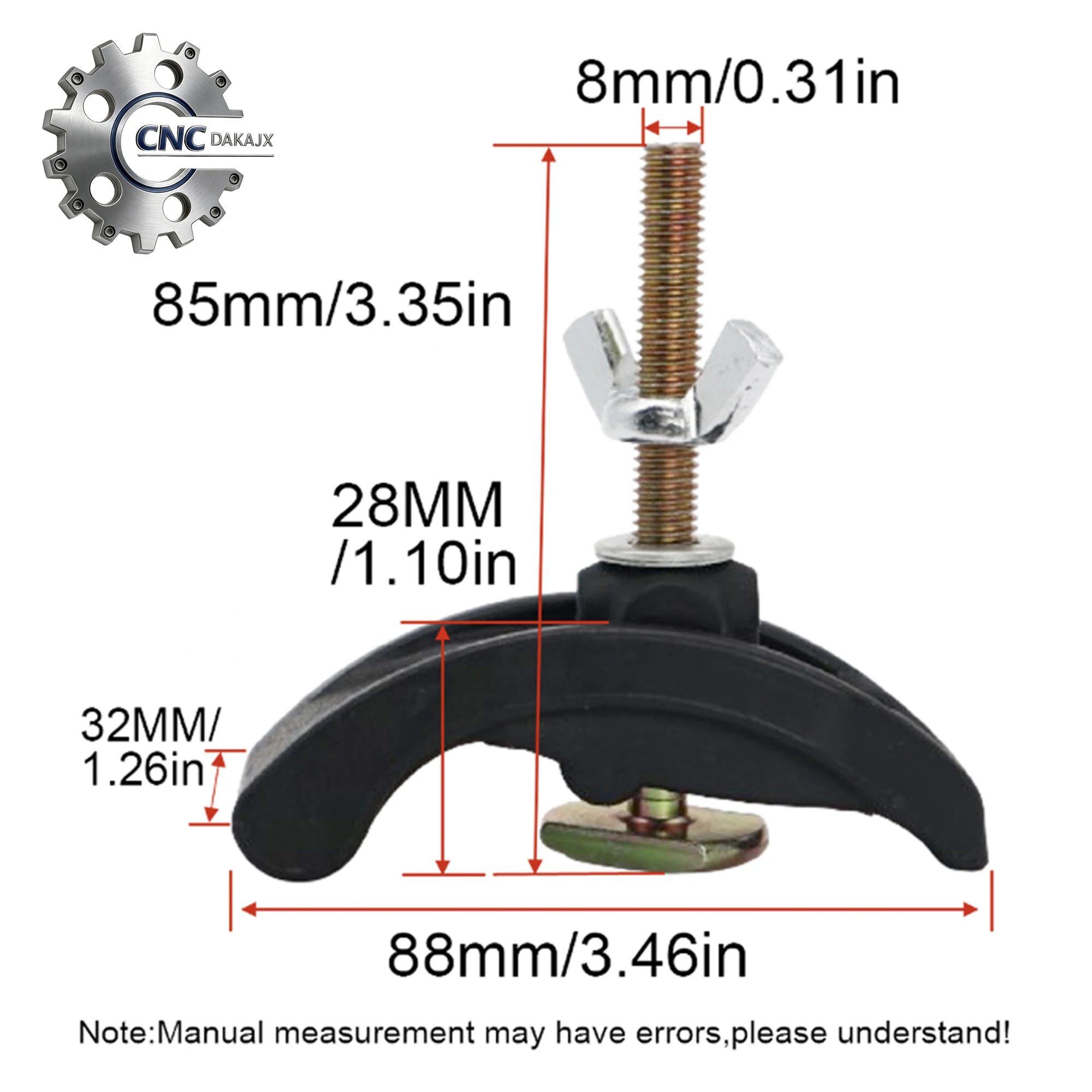 85MM Bow Press Plate Set Hold Down Clamp Workholding Fixture T Slot T Track for CNC Milling Working Table