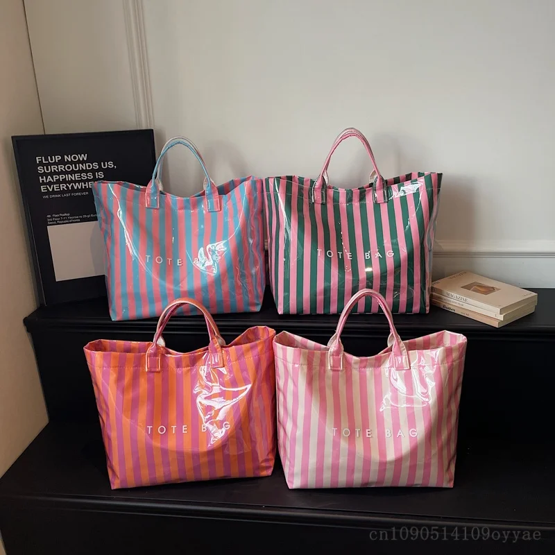 

Прочная дорожная сумка из полиэстера с полосатым дизайном, складная, для ручной клади, на плечо, большая вместимость, для путешествий, для женщин и мужчин