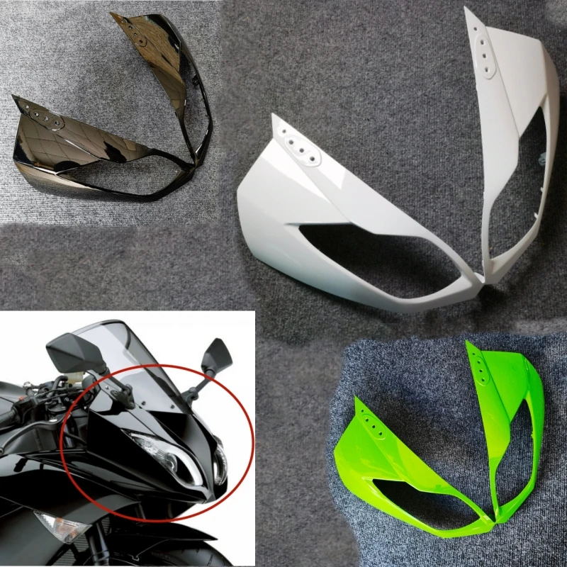 Fit for Kawasaki Ninja ZX636 ZX6R ZX-6R 2009-2012 Front Upper Fairing Headlight Cowl Nose Panlel Cowl Motorcycle Accessories