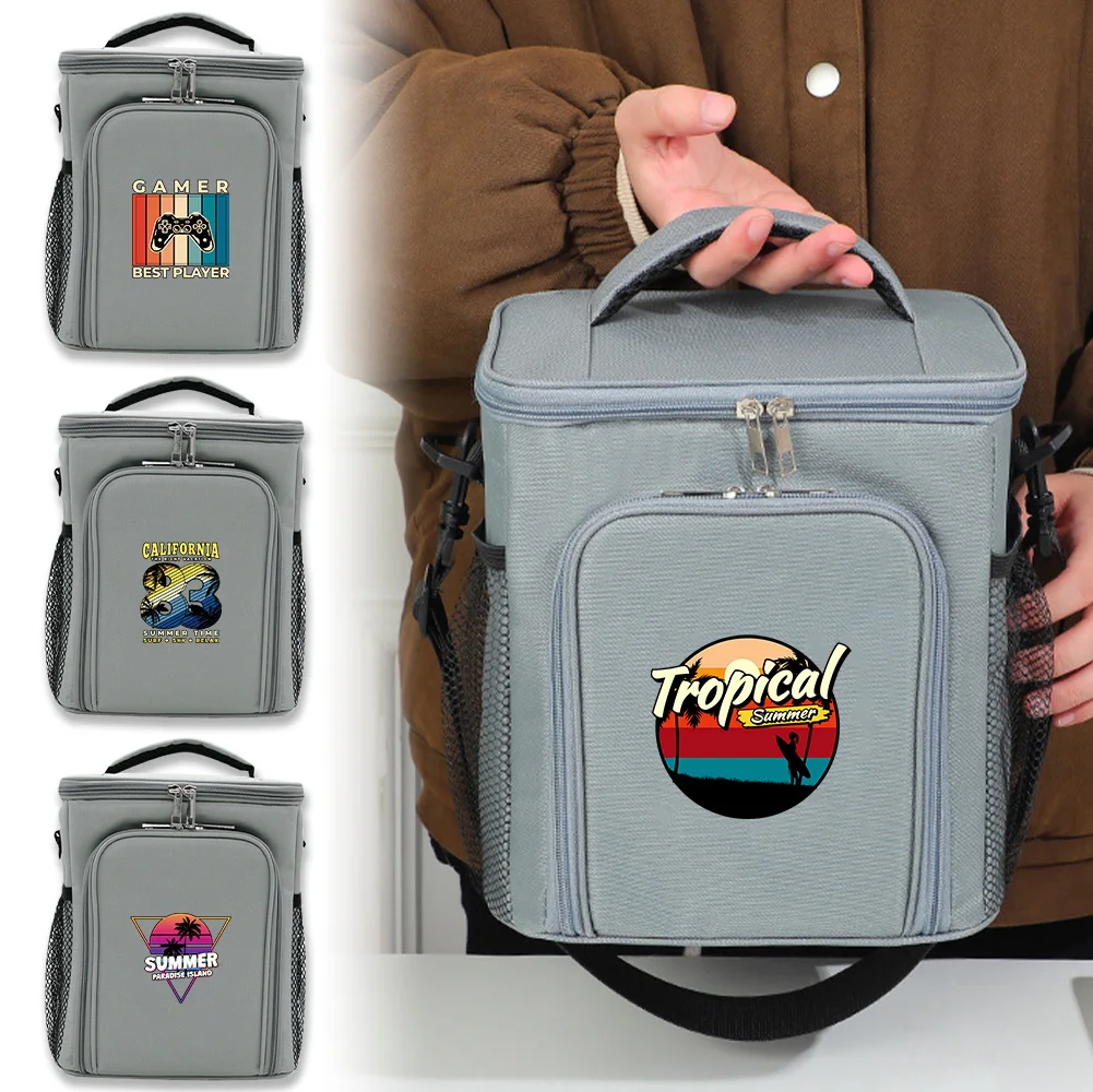 Ice Pack Food Storage Large Capacity Front Opening Double-layer Handbag Durable Simplicity Family Outdoor Activities