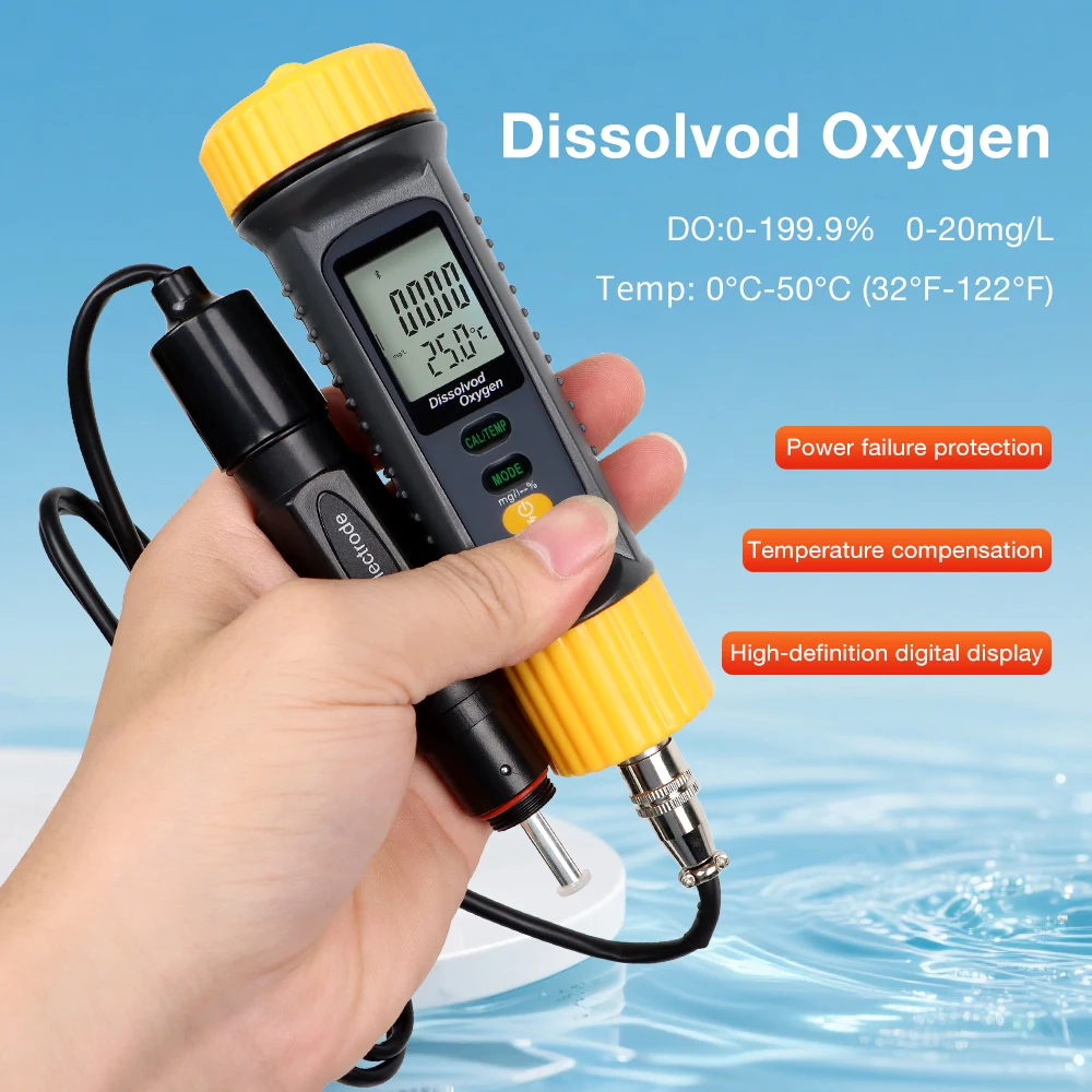 デジタル溶存酸素計スマート Bluetooth DO テスター ATC 0-199.9% 酸素含有量検出器水質ミニター センサー付き