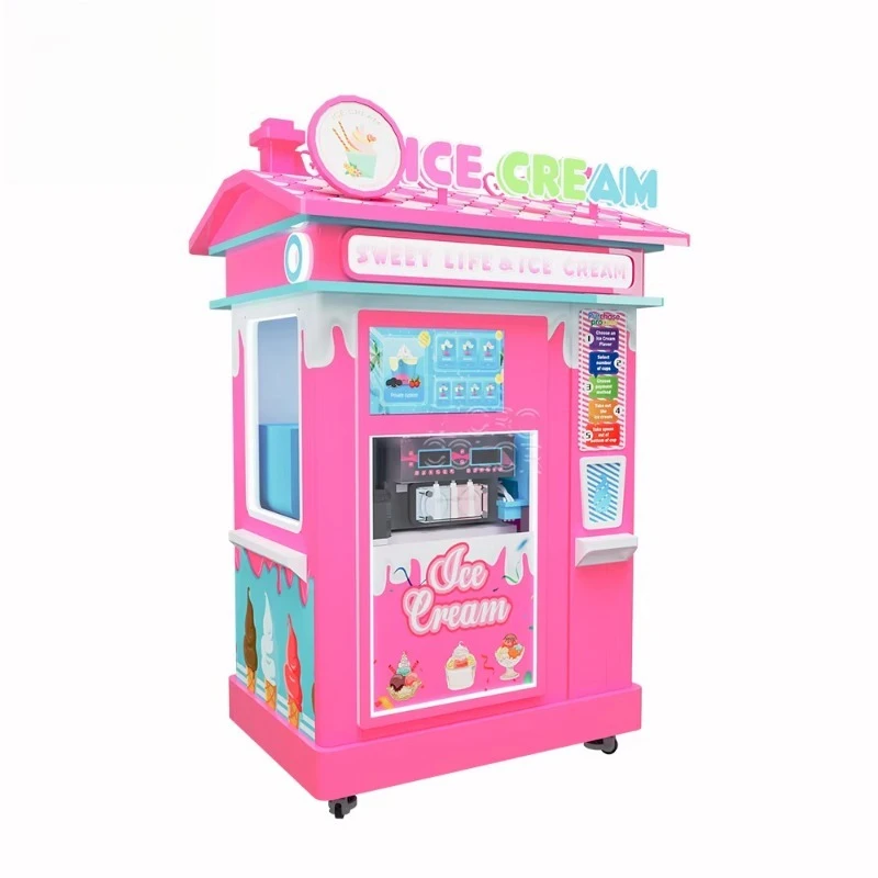 24 Hours Online Service Commercial Automatic  Gelato Machine Coin Operated Yogurt Soft Ice Cream Vending Machine Automat