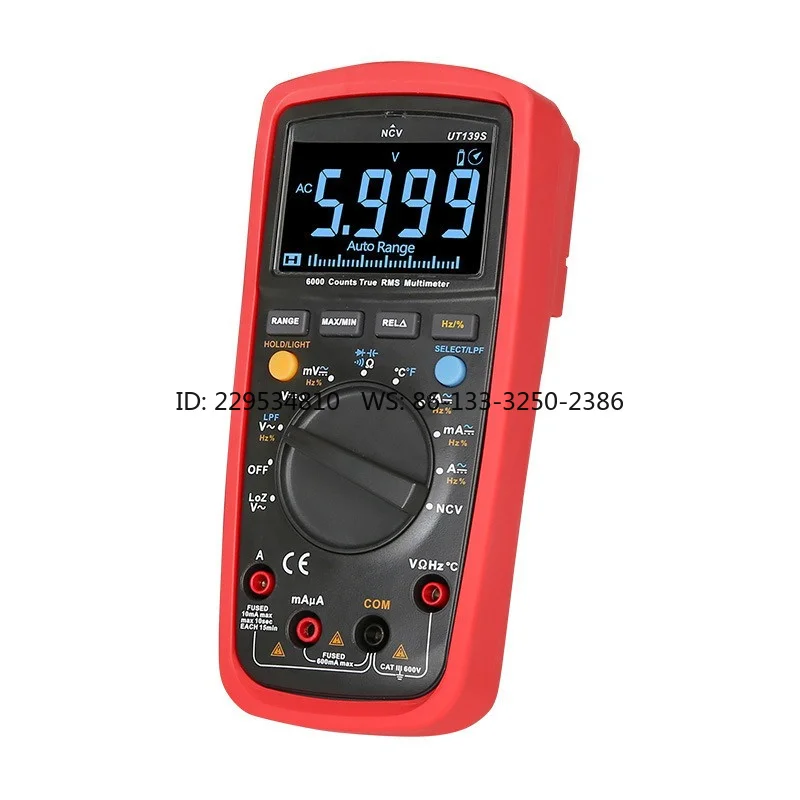 UT139S Digital Multimeter High Precision Digital Display Automatic Range Voltage Current Capacitance Meter