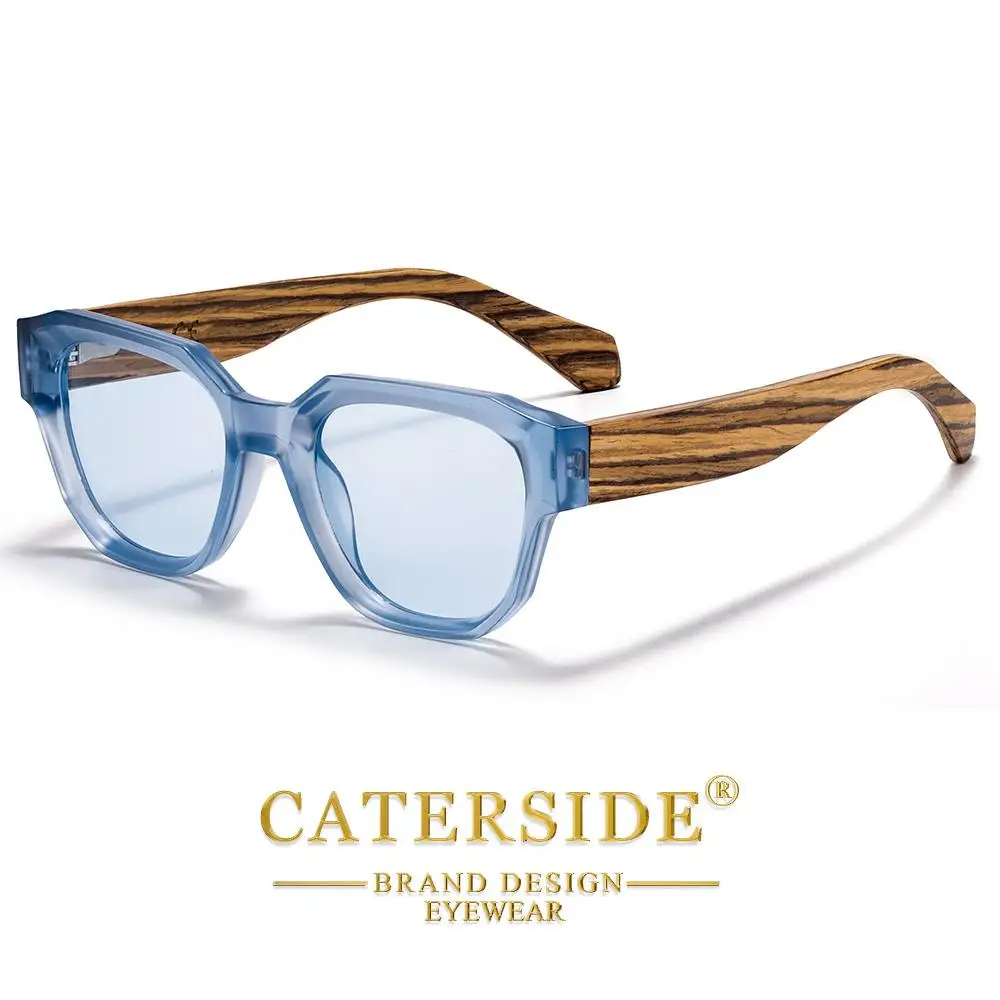CATERSIDE Vintage Herren-Sonnenbrille mit quadratischem Rahmen, Holzbein-Design, Sonnenbrille für Damen, Outdoor-Reise- und Fahrbrille, UV400 – Detail 9