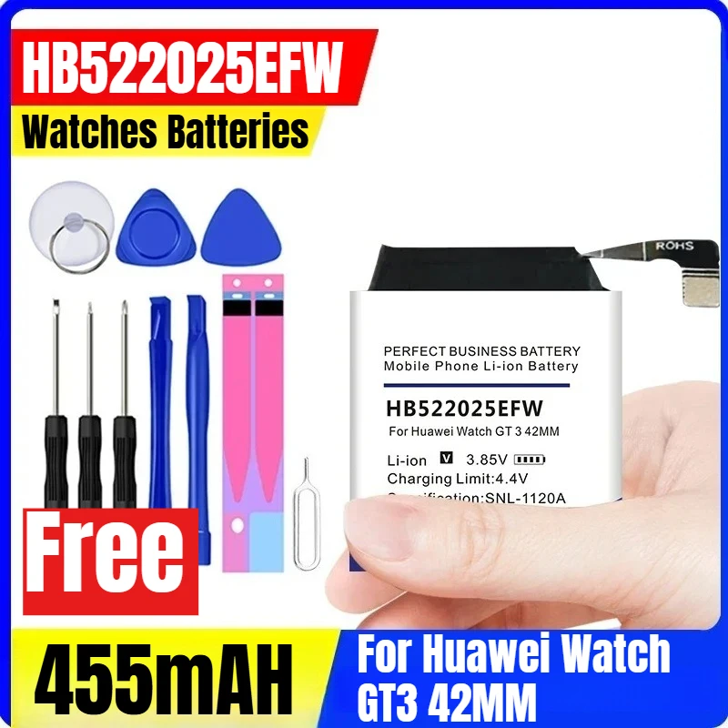 

HB522025EFW 455mAH Watches Batteries for Huawei Watch GT3 42MM
