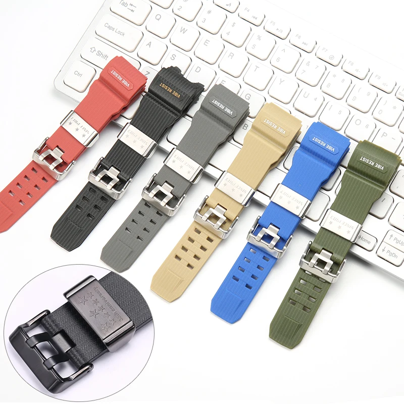 Replacement gwg 1000 Mudmaster Resin Strap Suitable For Casio GWG1000 Men Waterproof Bracelet With Stainless Steel Loop