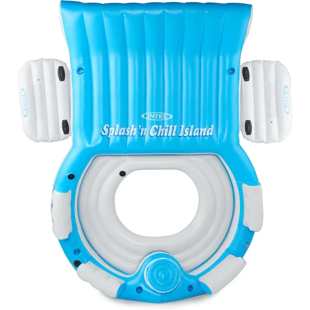 56299EP Splash 'N Chill インフレータブル アイランド、ブルー/ホワイト