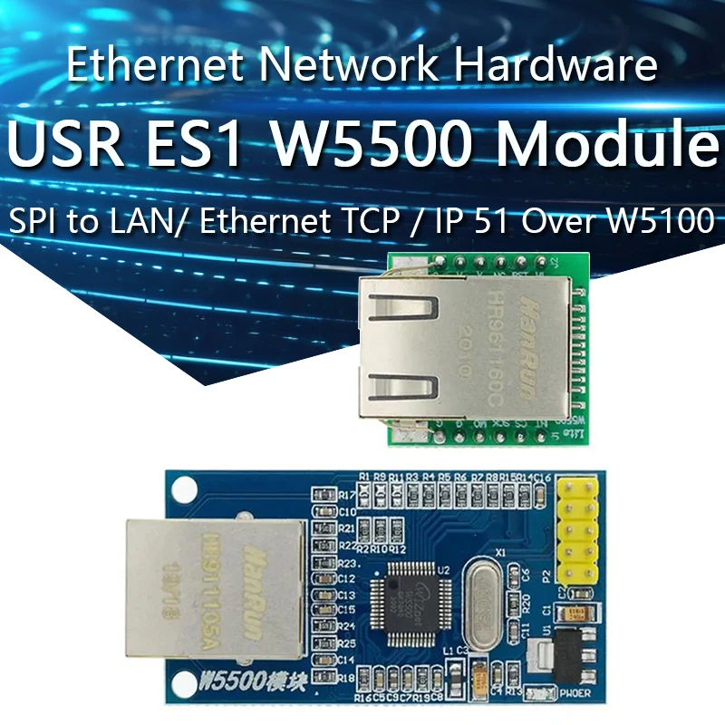 USR-ES1 W5500 Ethernet Network Module Hardware SPI to LAN/ Ethernet TCP / IP 51 / STM32 Microcontroller Program Over W5100