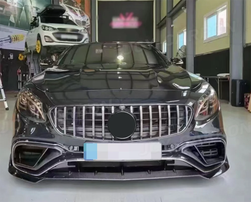 

Carbon Fiber For Benz S Class W217 C217 S63 S65 AMG Coupe 2014-2019 B Style Front Bumper Chin Lip Spoiler Car Accessories