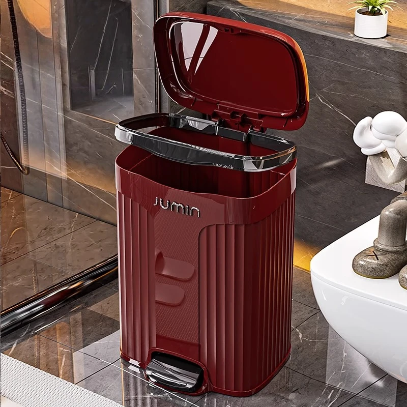 

Pedal Trash Can Narrow Press Type Trash Bin Large Capacity Household Toilet Kitchen Garbage Bins Home Cleaning Accessories