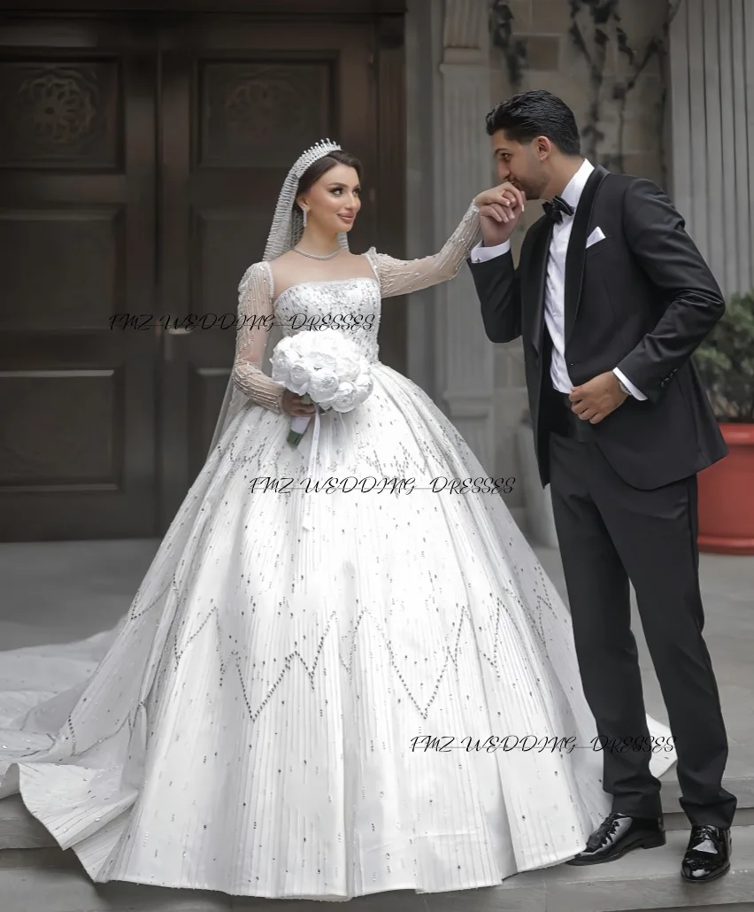 Customized wedding dress beaded square collar Elegance weddings dresses vestidos de novia amanda novias amanda novias official