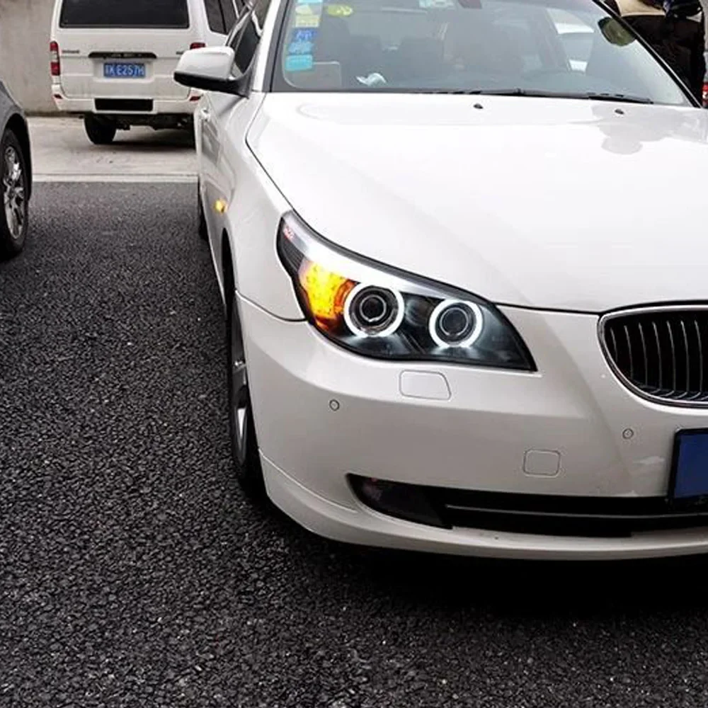 لسيارات BMW 5 Series E60 520 523 525 2003-2010 مجموعة المصابيح الأمامية للسيارات ترقية عالية الجودة سيارة جهاز عرض (بروجكتور) ليد عدسة أداة الملحقات