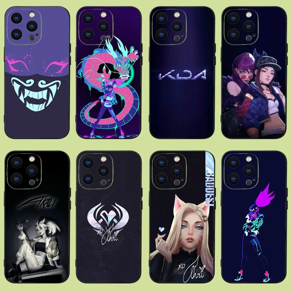 Leagues Of Legend KDA Akali Phone Case For iPhone 15,14,13,12,11 Plus,Pro,Max,XR,XS,X,7,8 Plus,SE,Mini Silicone Soft