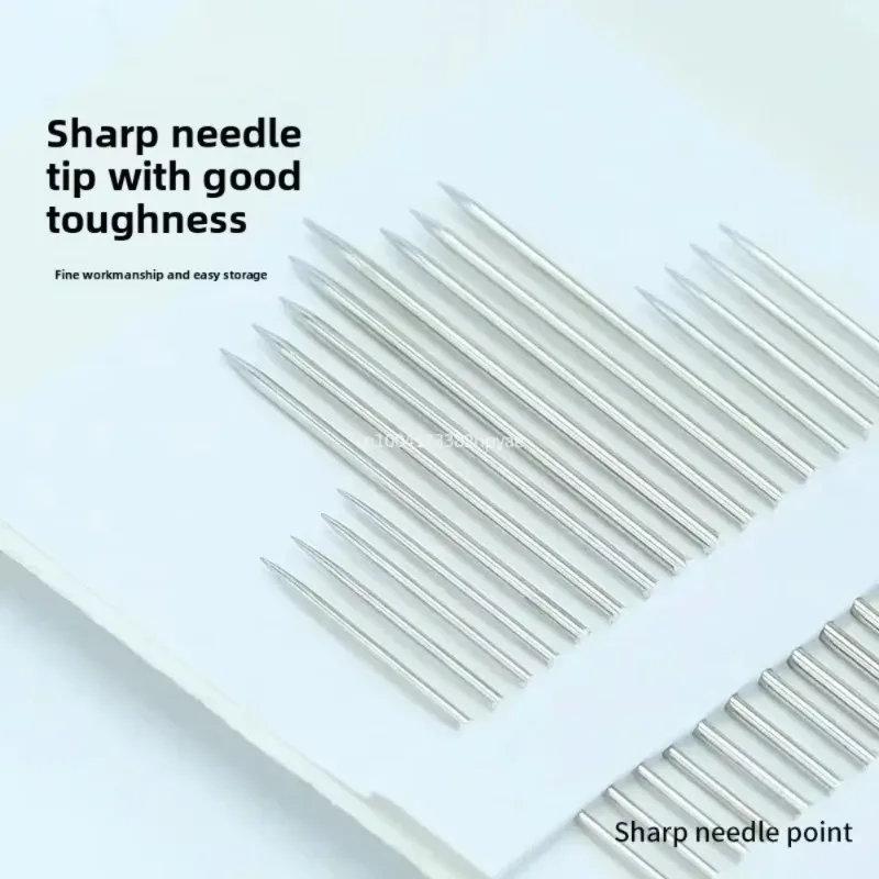 16 шт./пакет, позолоченные иглы для ручного шитья с большим ушком, толстые иглы для шитья, вышивка, ремонт одеяла, комбинация ручного шитья