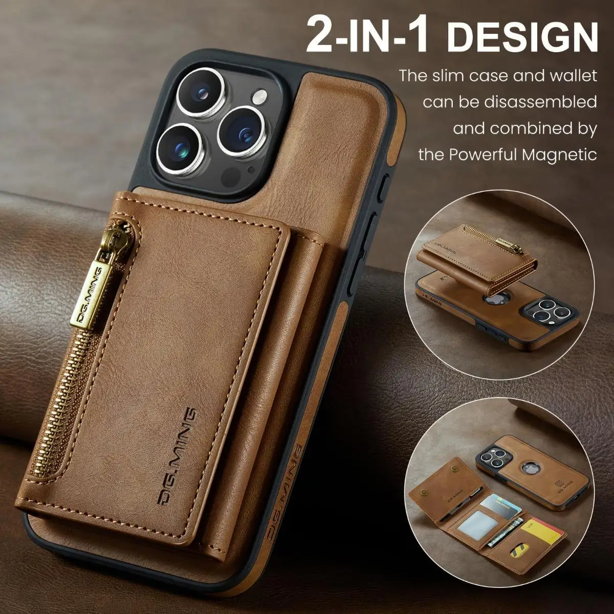 

Phone Case Wallet for IPhone 15 Pro Max Plus for IPhone 11 12 13 15 14 Plus Pro Max Card Holder & Powerful Mag Safe Charging