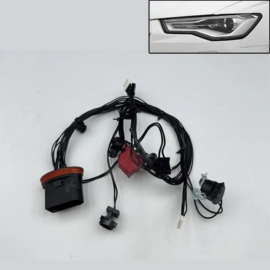 

For Audi A6 C7 PA 2017 2018 2019 Car Accessories Headlamp Internal Wire Harness Plug Headlight Wiring Harness No AFS