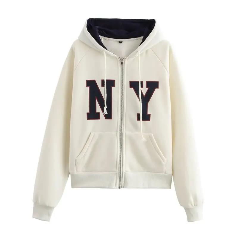 신상품 2024 가을 겨울 면 후드 긴팔 스포츠웨어 스웨트셔츠 여성 패션 대학 스타일 편안한 캐주얼 의상