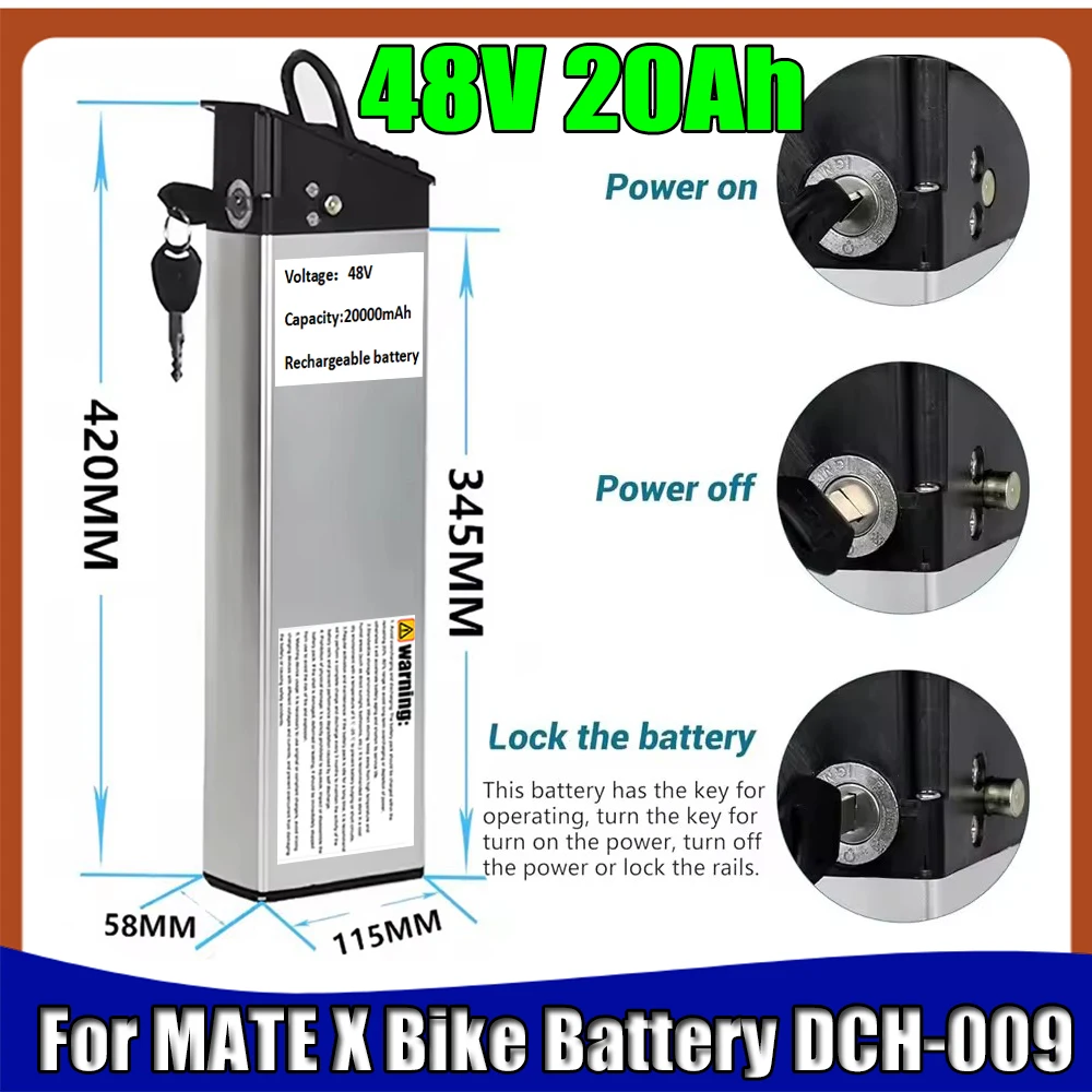New Upgrade 48V 20Ah Battery for Engwe EP-2 Pro Engine Pro MATE X, DCH-009 Replacement Battery with Extended Range