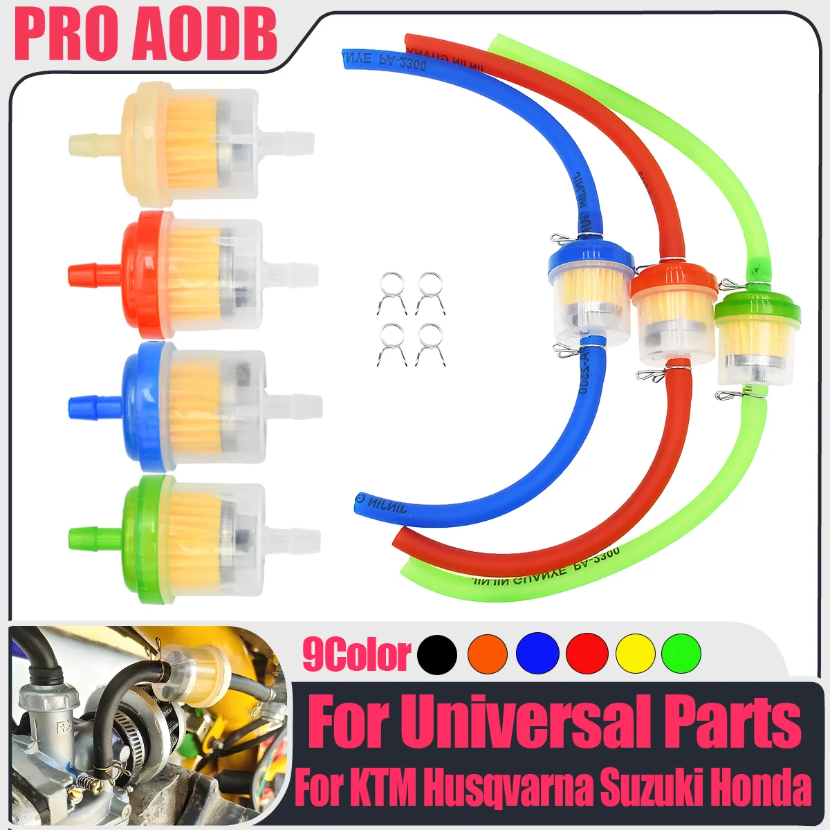 

For Dirt Pit Bike Moped Scooter ATV Go Kart Universal Motocross Gas Fuel Filters and Fuel Pipe 49cc 50cc 110cc 125cc 150cc Parts