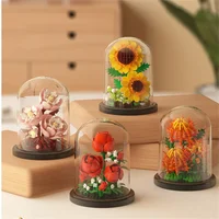Eternal Flower Bouquet Bonsai Potted Plant Micro Building Blocks Model Home Decoration Puzzle Toys Kids Birthday Christmas Gifts 4