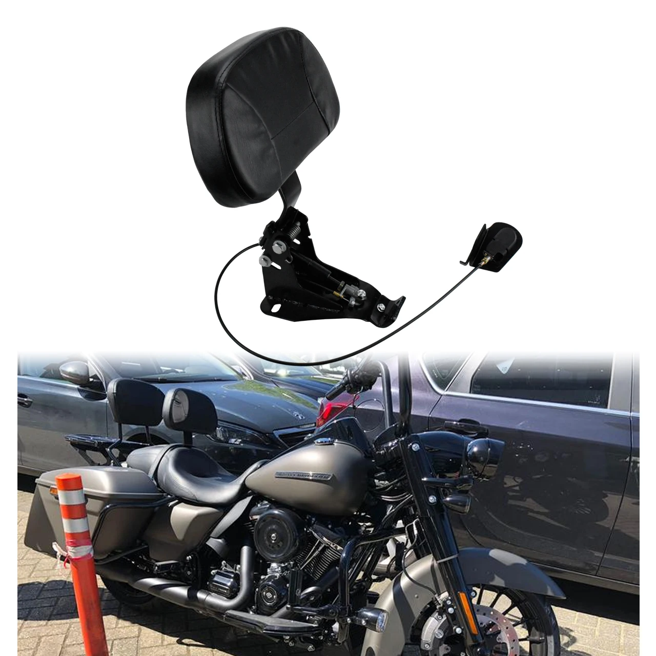 

Adjustable Front Driver Backrest Mounting Kit Fit For Harley For Touring FLHT 2009-UP For CVO Road Glide FLTRXSE