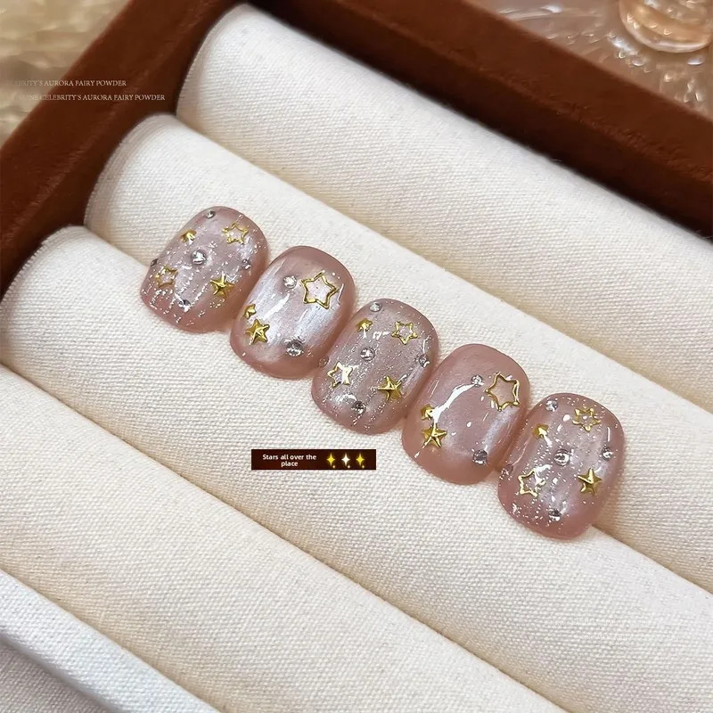 LYLE 12 Grid Star Rivet Nail Art Charms Mini Mixed Hollow Five Pointed Star Steel Ball Nail Gems Alloy Accessories Wholesale Hot