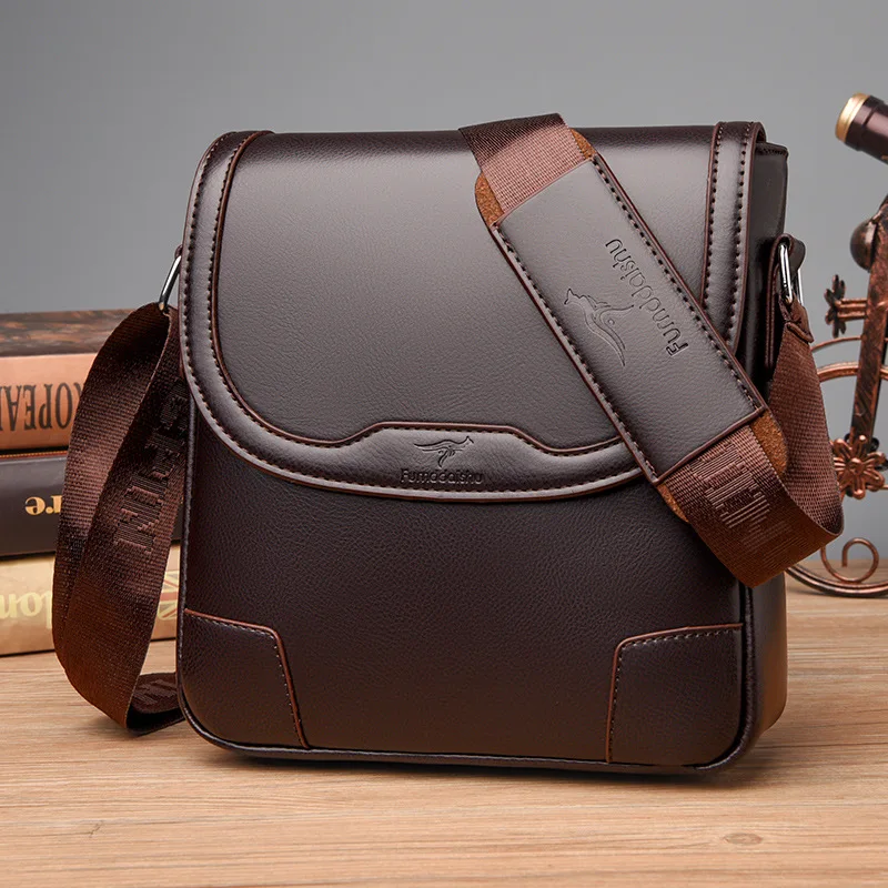 Luxury Brand Leather Messenger Bag Man Handbag Crossbody Side Bag For Men Business Office Work Bag Male Small Shoulder Bag