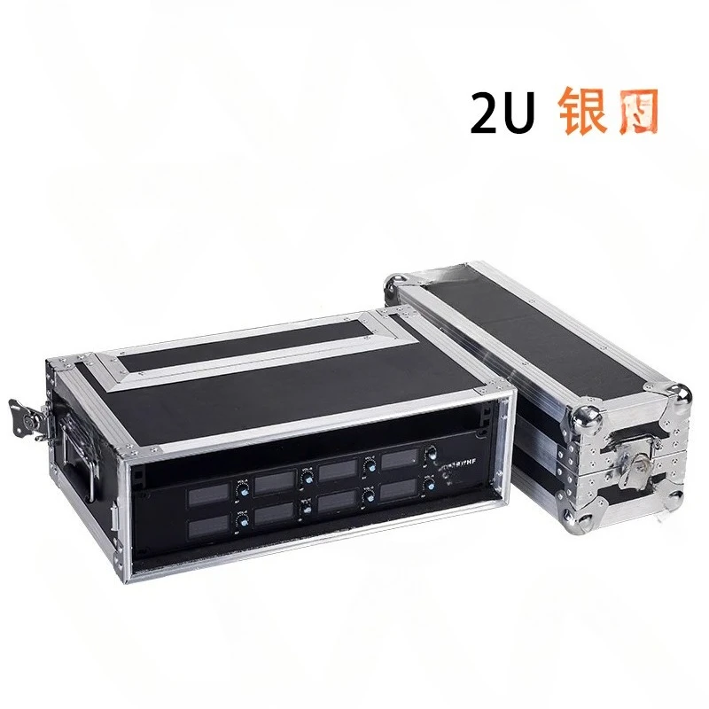 2U Microphone Flight Case Receiver Cabinet 3U Wireless Storage Box Microphone Peripheral Case Aluminum Alloy Mic Box