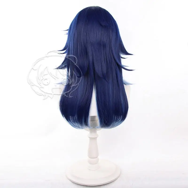 Anime Genshin Impact Ororon Herren Cosplay Perücken Kostüme Kopfbedeckung 55cm Lange Simulierte Kopfhaut Dichte Gemischte Voluminöse Lange Haarperücken – Detail 4