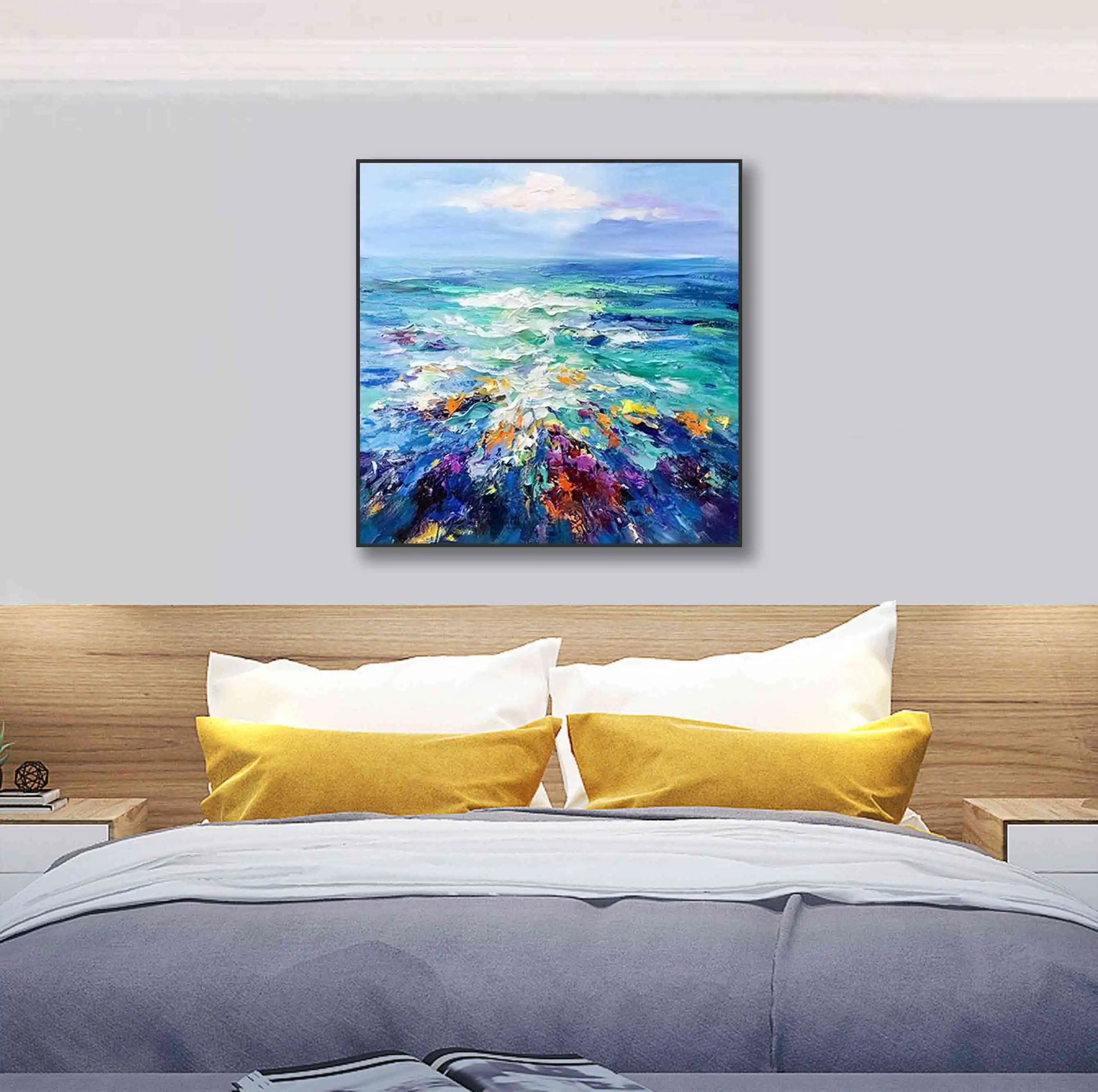 Large Abstract Oil Paintings on Canvas 100% Abstract Hand Made Garden Oil Painting Home Decoration