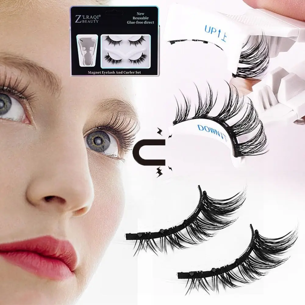 Natural Look Magnetic Eyelashes Easy to Wear Reusable Fake Eyelashes Handmade No Glue Needed Eye Makeup Tools