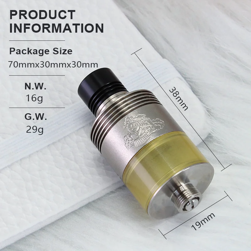 SXK Style ParavozZ Babe RDTA 19 PEI atomizer tank for coils & atomizers - gallery image 2
