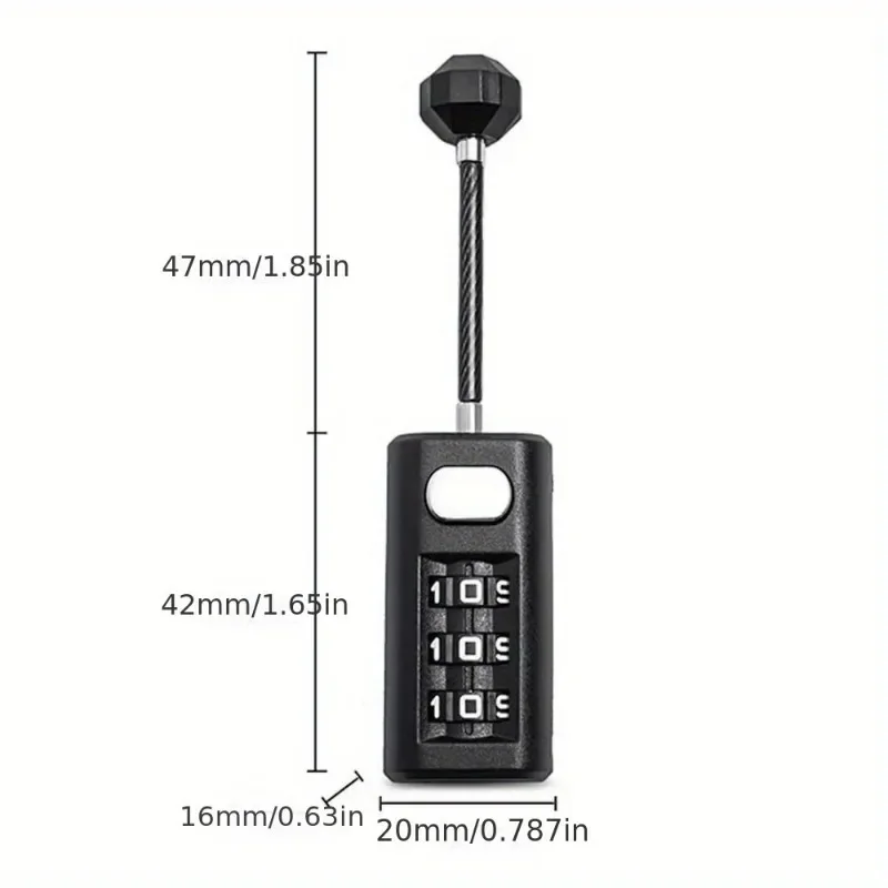 3 Digit Password Lock Mini Portable Zipper Padlock Resettable Coded Lock Travel Luggage Backpack Dorm Cabinet Lock