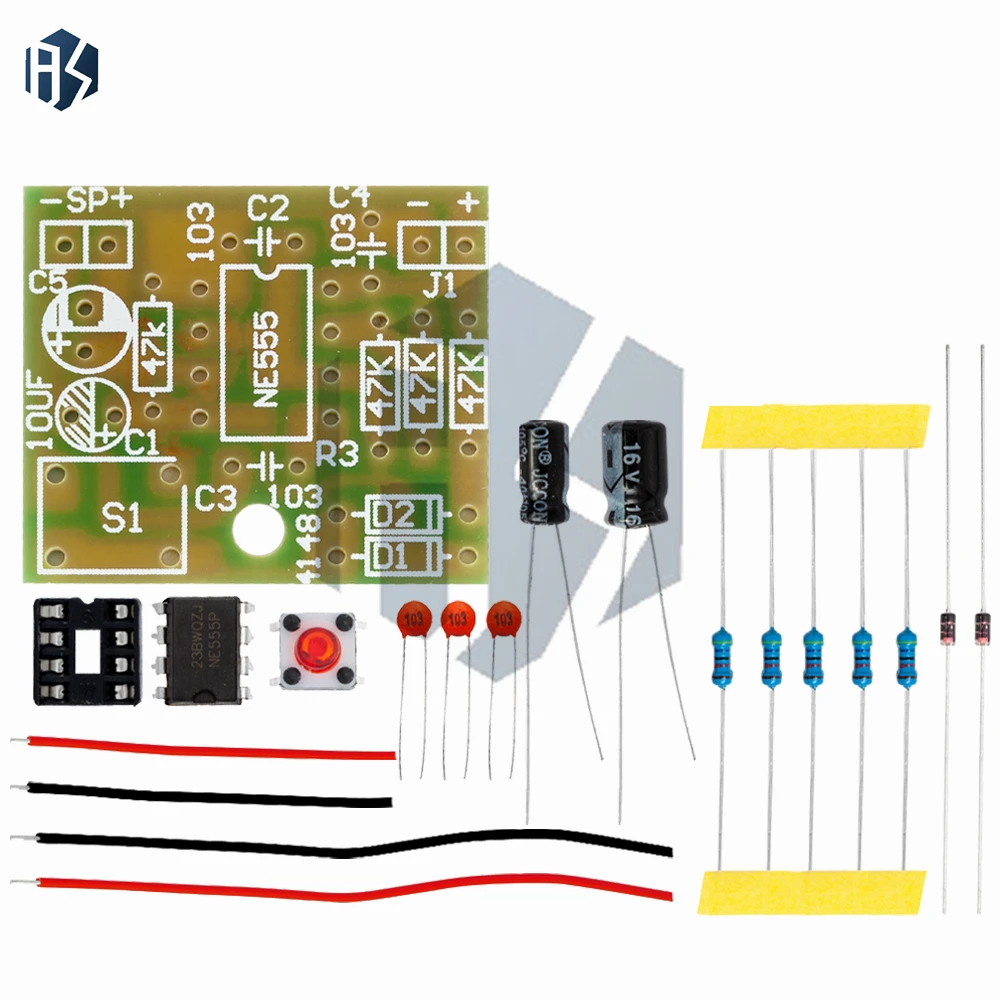 NE555 Kit de bricolage de sonnette Ding-Dong : pièces détachées pour la construction de sonnettes numériques