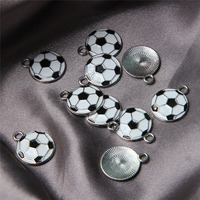 10pcs double hanging single hanging football sports ball pattern dripping oil diy bracelet single hanging pendant accessories