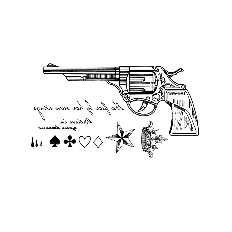 ملصقات الوشم المؤقت كول روز سكين السهم بندقية رسالة اليد وهمية الوشم مقاوم للماء الوشم الساق الذراع حجم صغير للنساء الرجال #3