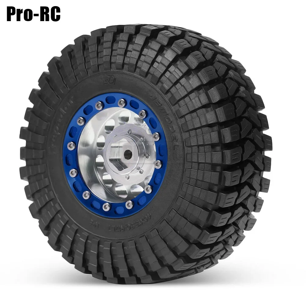 1.9 "aluminiowa felga z koralikami i opona 110x39mm 4 szt. dla 1/10 Traxxas TRX4 TRX6 AXIAL D90 SCX10 Tamiya CC01 MST części do gąsienic RC