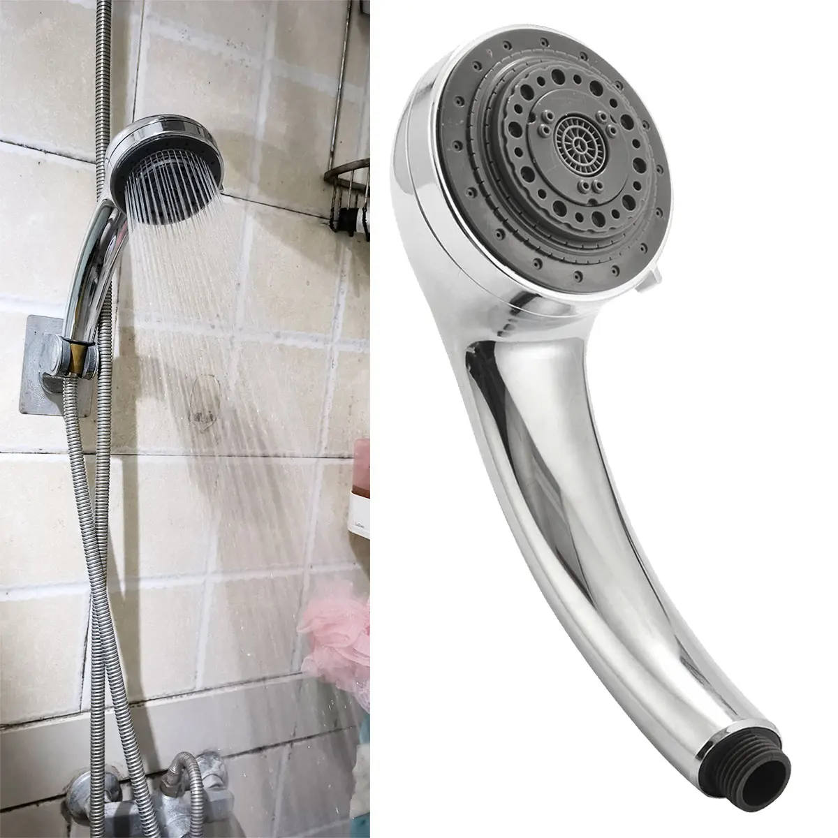 High Pressure Shower Head Handheld Multifunction Single Head Strong Showerhead Practical Bathroom Accessories