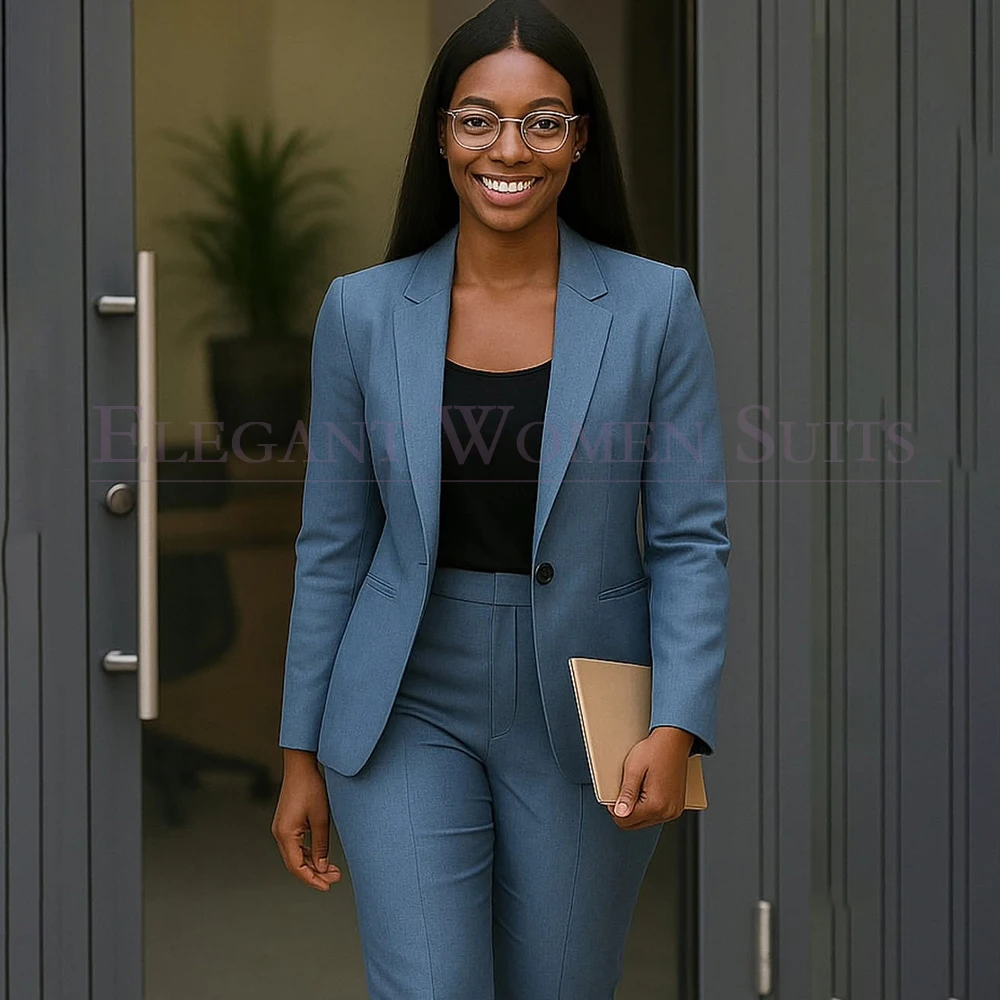 High Quality Women's Suits Solid Color Customized 2 Piece Jacket Pants Sets Formal Slim Fit Office Lady Female Clothing Blazer