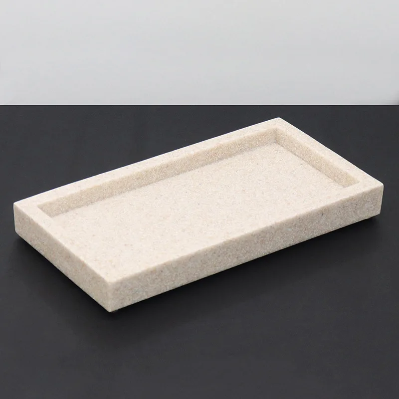 Household Storage Tray Marble Resin Tray for Bathroom Rectangular Jewelry Storage Tray Kitchen Dish Storage Plates