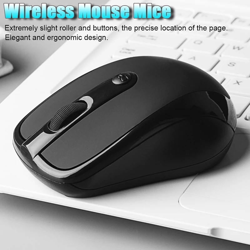 High Quality 2.4GHz USB Wireless Mouse - 2000DPI Adjustable Ergonomic Optical Mice with Receiver Smooth Tracking for Laptop & PC