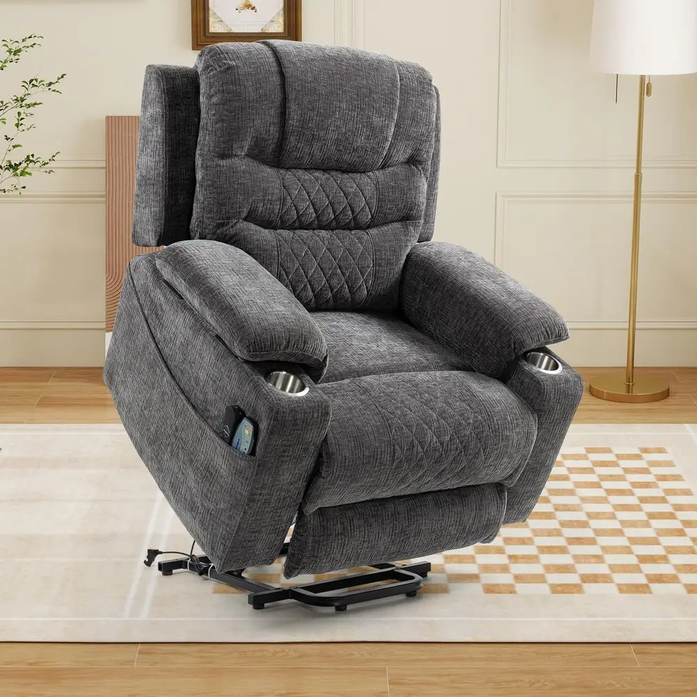 

Flat Power Electric Lift Recliner Chair for Elderly Seniors Adults with Extended Footrest Heat Massage,USB,TypeC Ports, Infinit