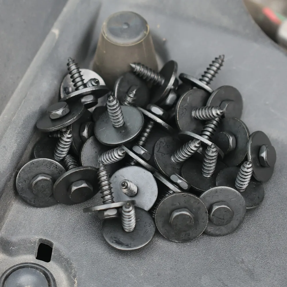 Car Fender Fasteners for BMW F10 F20 F30 E90 Auto Bumper Retainer Clips Black Metal Self Tapping Screw Bolt Mounting Hardware